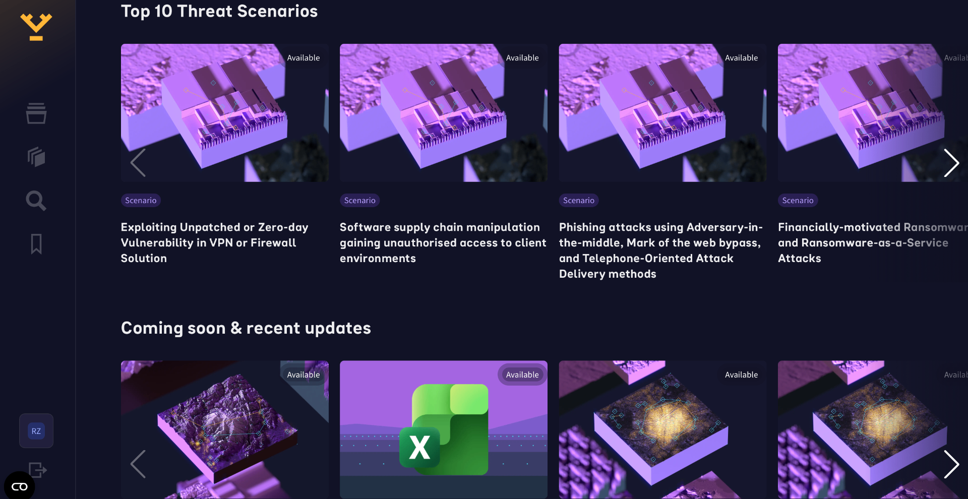 Venation platform — scenario intelligence workspace