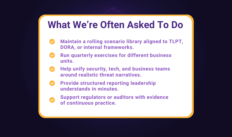 Managed scenario planning